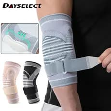 DAYSELECT 1 Peça Cotoveleira Esportiva Dupla Silicone Compressão Tênis Basquete Cinta Suporte De Braço