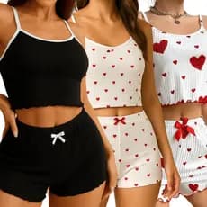 Kit 3 Pijama Feminino Baby Dool Modelo Babadito - Conjunto Pijama Feminino Confortável para Dormir