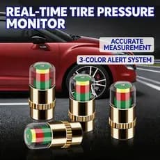 Tampas Do Monitor De Pressão Dos Pneus De 4 Unidades-Alerta Visual Codificado Por Cores (Verde/Amarelo/Vermelho)-Constru