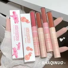 Brilho labial de duas cabeças espelho brilho labial fosco batom de veludo fosco