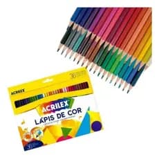 Lapis de Cor 36 Cores Acrilex Escolar Pintura Desenhos