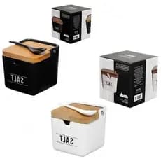 SALEIRO DE PORCELANA MANHATTAN PRETO OU BRANCO 270ML