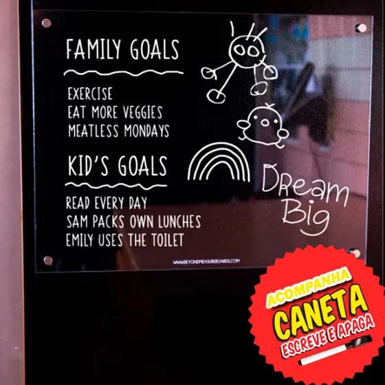 Lousa Planner Magnético Semanal Geladeira - Casa - Organizador Lembretes Recados Notas + Caneta