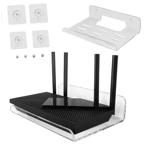 Suporte Para Tv Box Roteador Modem Switch Mi Box Apple Tv Tablet sem furos
