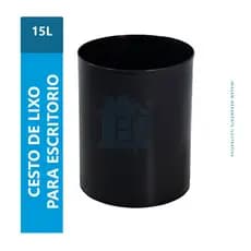 Cesto Lixeira 15L Sem Tampa Plástico PP Alta Durabilidade Fácil Limpeza