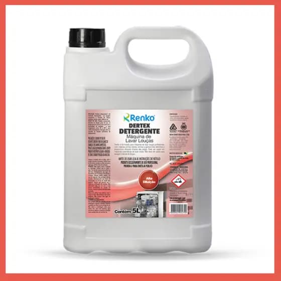 Dertex Detergente Lava Louças 5L Renko – Profissional, Alto Rendimento, Cozinhas Industriais