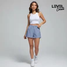 Short Feminino Listrado Grécia