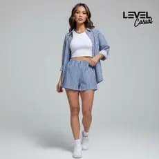 Conjunto Feminino Blusa e Short Grecia Verão 2025 Confortável