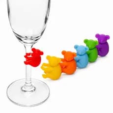 Marcadores De Taças Koala Sortidos Silicone Vinho KIT 6 Beber