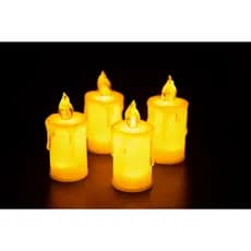 Kit 4 velas artificial Natal Cristal Bateria 7,7CM