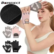 DAYSELECT 1Pair Aptidão Antiderrapante Respirável Leve Esportes Ciclismo Correndo Luvas De Meio Dedo