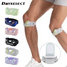 DAYSELECT 1 Peça Joelheira Ajustável Fitness Proteção Antiderrapante Basquete Compressão Patela Cinta