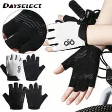 DAYSELECT 1 Par Esportivo Absorção De Choque Antiderrapante Ajustável Respirável Meio Dedo Luvas De Ciclismo
