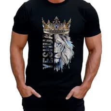Camiseta Masculina Moda Verão Evangélica Casual Leão Yeshua Alta Qualidade