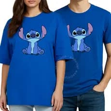 Camiseta Camisa Unissex Estampada Stitch 100% Algodão - P ao GG