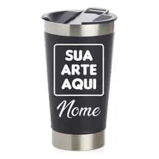Copo Térmico Inox Personalizado com Laser, Tampa e Abridor de Chopp