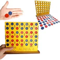 Jogo Alinha 4 Educativo Infantil Madeira Raciocínio Lógico
