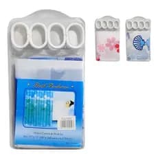 Cortina De Box De Plastico Estampas Sortidas Com 12 Ganchos