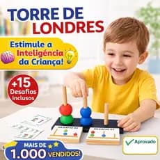 Torre de Londres Brinquedo Educativo Infantil Desenvolve Lógica, Memória e Foco + Desafios