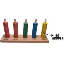 Ábaco Educativo Infantil 50 Argolas em MDF – Aprenda Matemática Brincando