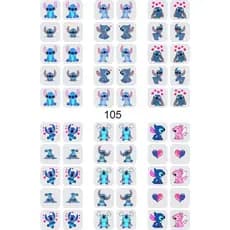60 Adesivos de unha 3D Lilo Stitch   COD S01