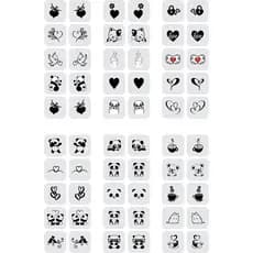 240 Adesivos Para Unhas Desenhos Pretos Película 3d