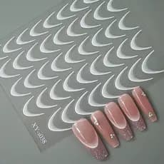 60 Adesivo Francesa Reversa 3D - Decoração De Unhas Manicure Nail Art
