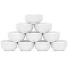 Kit 10 tigelas mini 40ml,Sobremesa - Manteigueira ,Patês e molhos, Porcelana,VAI AO FORNO E MICRO ONDAS