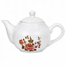 Bule Chaleira 500ml Café Chá Leite C/Tampa - Decorado FLORES ,PORCELANA VAI AO FORNO E MICRO ONDAS