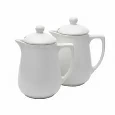 Kit 2 Bules 450ml Café Chá e Leite C/Tampa ADAPTADA - Porcelana VAI AO FORNO E MICRO ONDAS