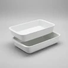 Kit 2 Travessas Refratárias 700 ML Retangulares - Porcelana - (LxCxA) 15CM x 28,5CM x 5CM,VAI AO FORNO E MICRO ONDAS