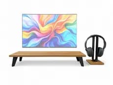 Kit Mesinha Base Monitor e Suporte De Fones de Ouvido