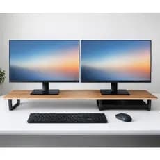 Base Elevada Suporte para Monitor Stand 100x22Cm c Prateleira PC Gamer Setup Dois monitores