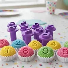 Kit de Carimbos Numéricos para Docinhos (0–9) | Marcador Doces com Baixo Relevo