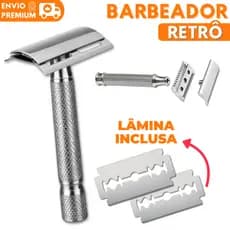 Aparelho De Barbear Articulado Retrô Barbeador De Metal Clássico Profissional Com Lâminas Inox Barba