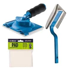 Kit Pad Cantos E Rodapé + Refil Recorte Acabamento Pintura Cabo 360° Atlas Parede Janela Lã Sintética
