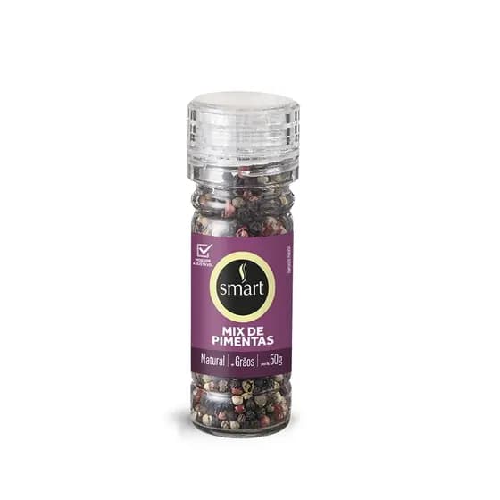 Smart Tempero Mix Pimenta Colorida Com Moedor 50G