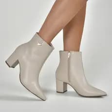 Bota Via Marte Feminino Mulher Original 236-003 Moda Bico Fino Salto Grosso Confortável Macia