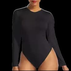 Kit 2 Body Segunda Pele Cacharrel Feminino Gola Careca Manga Longa Inverno Preto/Branco