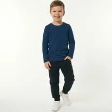 Kit 2 ou 3 Camiseta Manga Longa Infantil Gola Careca Básica Escolar Malha 100% Algodão