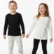 Kit 2 OU 4 Camiseta Infantil Unissex Básica Manga Longa 100% Algodão