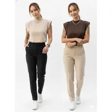 Kit 2 Camiseta Feminina Muscle Tee Gola Alta Casual Estilosa 100% Algodão