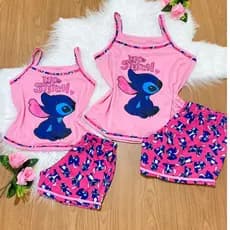 Kit 2 Baby Doll Mãe e Filha | Estampa Stitch em Malha Premium