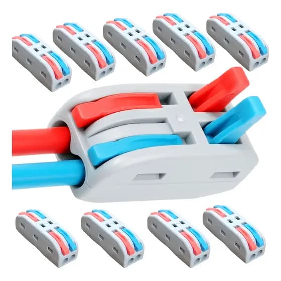 Jogo 10 Conector De Fio Eletrico 2 Vias 32a 250v Borne Duplo