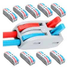 Jogo 10 Conector De Fio Eletrico 2 Vias 32a 250v Borne Duplo