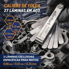 Calibre De Folga C/ 27 Laminas Regulagem Válvula Para Carro Motos