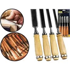 Kit Jogo Formão Profissional Entalhar Esculpir Madeira 4 Pçs