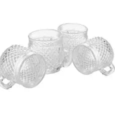 Canequinha de Vidro Bico Jaca -Xícara pequena Estilo Barroco Bico 89 ml - 4 Unidades