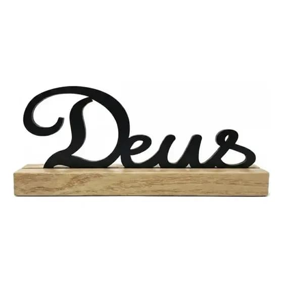 Enfeite Mesa Religioso Deus Decorativo Madeira Mdf