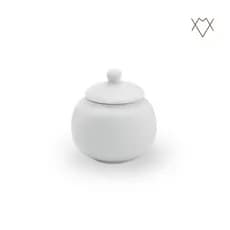 Açucareiro Com Tampa De Porcelana Branca 350ml Redondo Porta Açúcar Louça